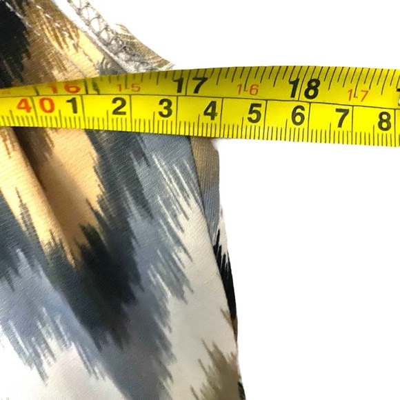 Carol Rose Top Size M Earthy Tone Striped Lightweight Frills Fairy Y2K Chevron - Picture 5 of 5